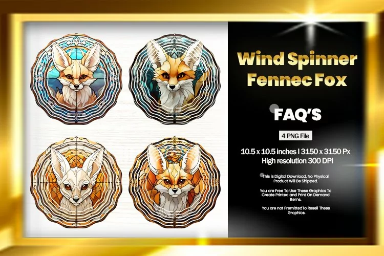 Fennec Fox Wind Spinner Sublimation - 04 Variations