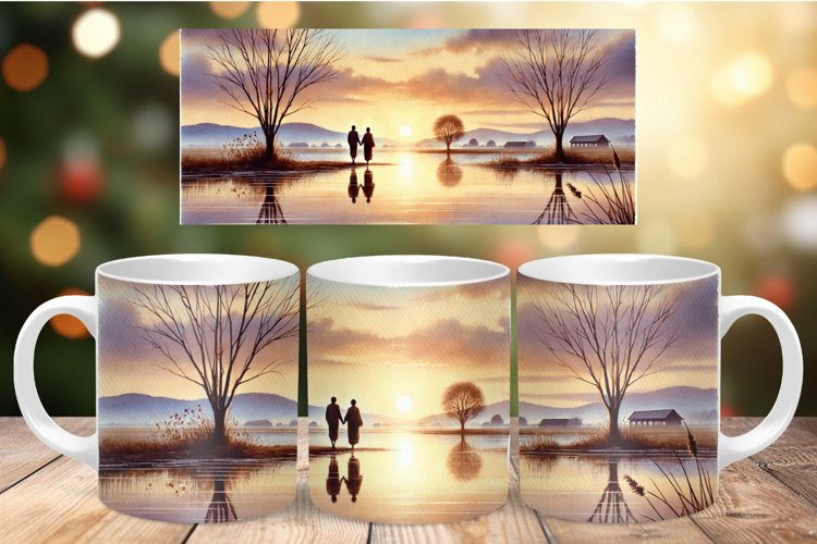 Valentine Mug Wrap Sublimation - couple example image 1