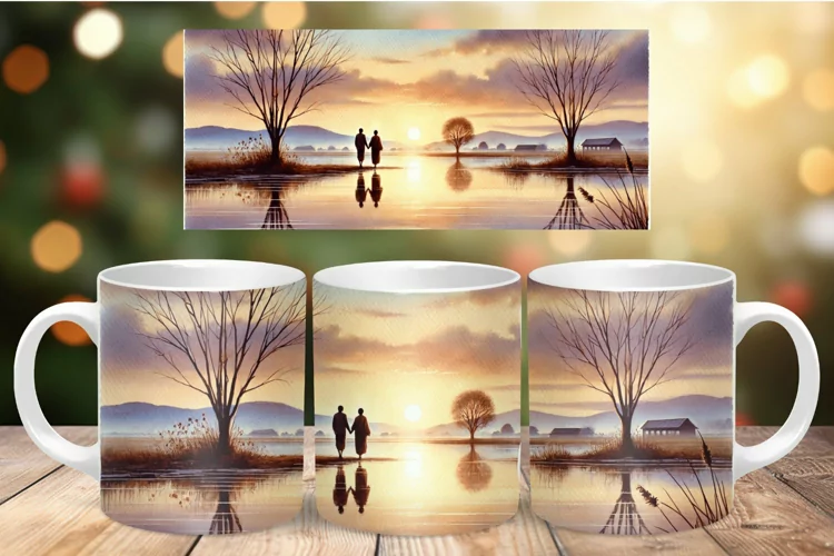 Valentine Mug Wrap Sublimation - couple