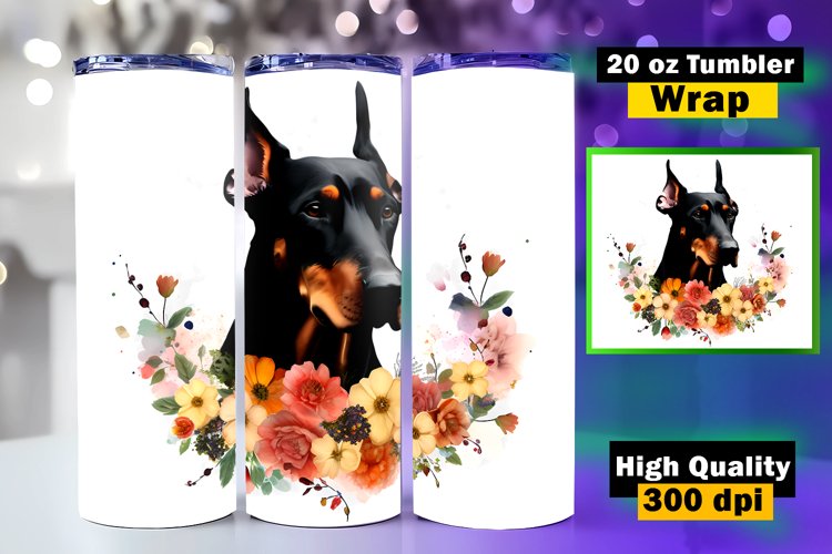 Dog Lovers tumbler wrap sublimation, 20 oz Skinny Tumbler