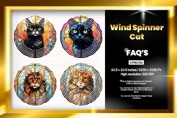 Cat Wind Spinner Sublimation - 04 Variations