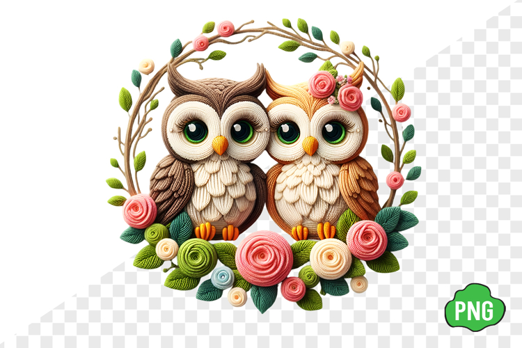 Whimsical Mother's Day Owl Clipart example image 1