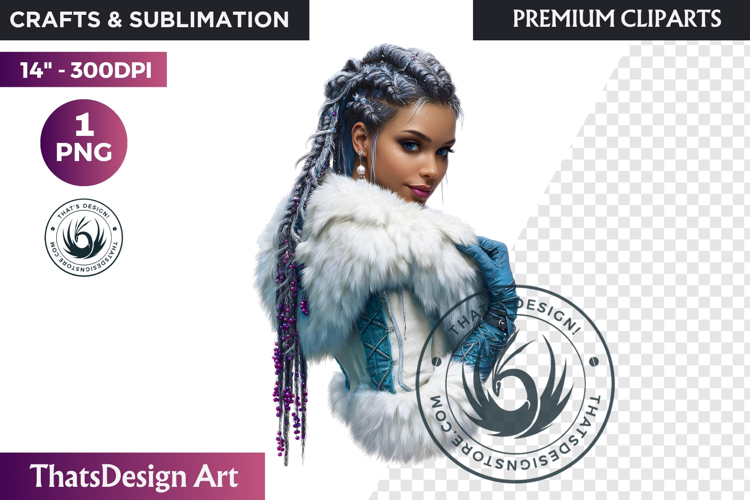 Fantasy Boreal Winter Girls Warrior & Ice Queen Clipart