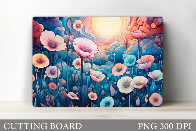 Flowers Cutting Board Design. Flowers Kitchen Cutting Board