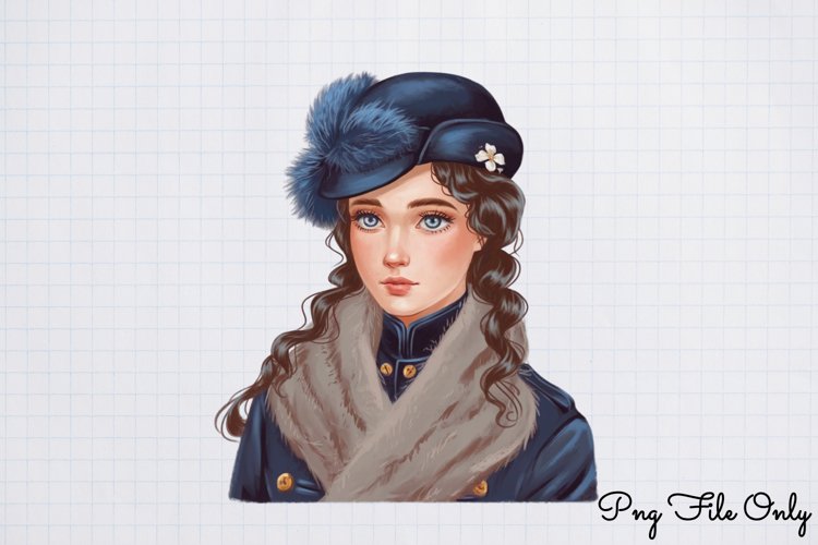 Victorian Winter Clipart Sublimation PNG