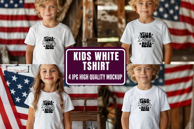 4th of July Kids T-shirt Mockup, Kids Sweater Mockup