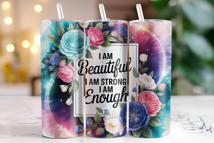 I am beautiful I am Strong I am Enough Tumbler Wrap