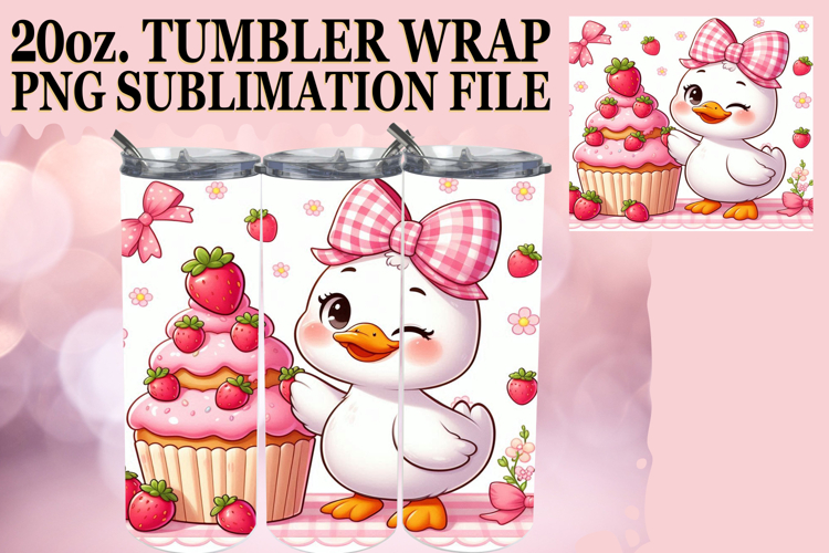 Cheerful Sublimation 20oz tumbler wrap, Cute Goose