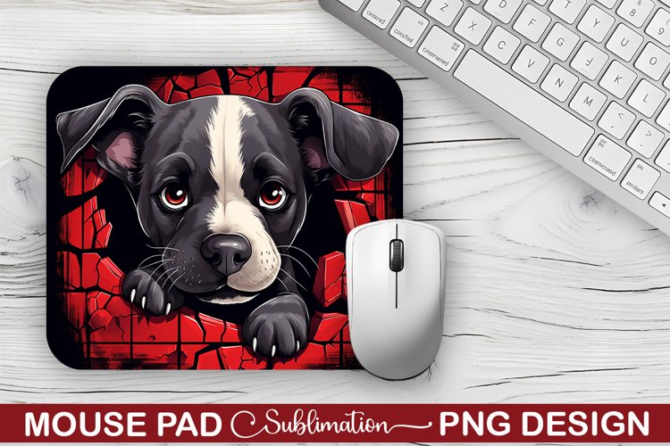 Valentine DOG Sublimation Mouse Pad PNG Design example image 1