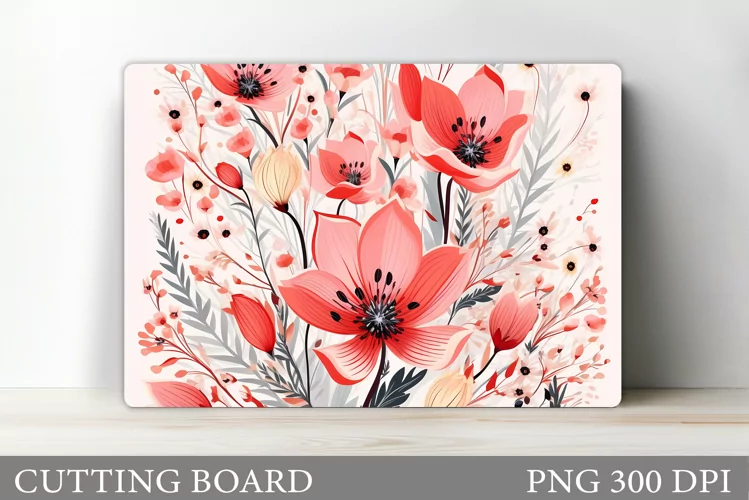 Flowers Cutting Board. Kitchen Cutting Board Sublimation