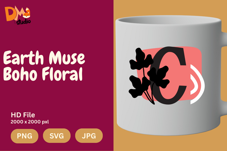 Earth Muse Boho Floral Monogram
