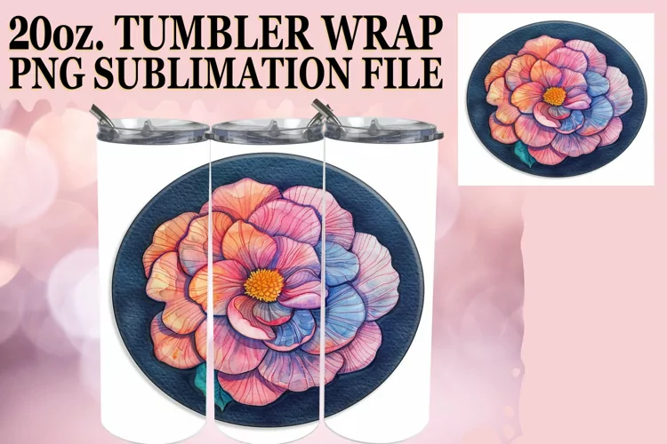 Denim Flower Tumbler Design Spring 20oz
