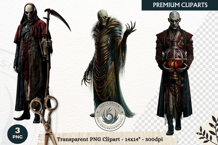 Gothic Ritual Dark Fantasy Halloween Horror Clipart