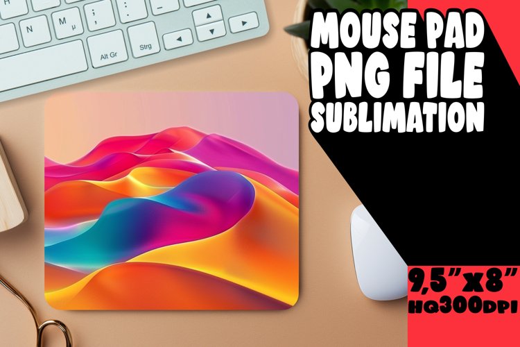 Sublimation Mouse Pad with Bold Gradient Designs