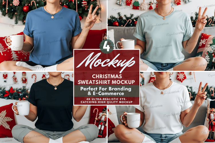 Christmas Sweatshirt Mockup Set Christmas Sweatshirt Mockup