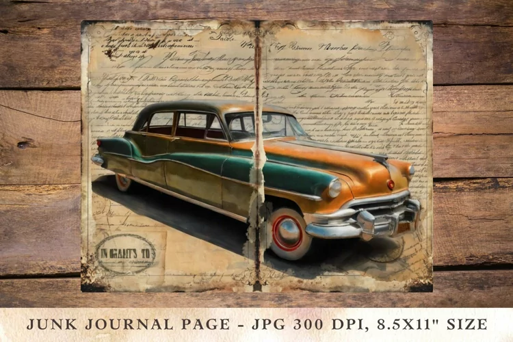 Printable Junk Journal Pages travel postcard 1