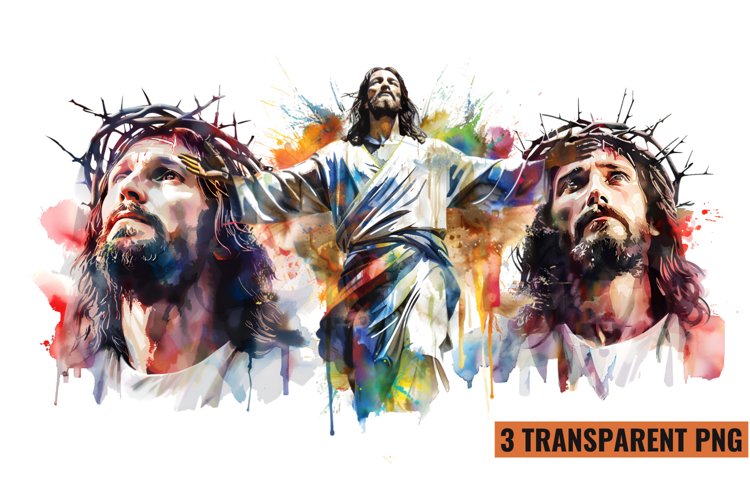 Watercolor Jesus Clipart Sublimation, PNG
