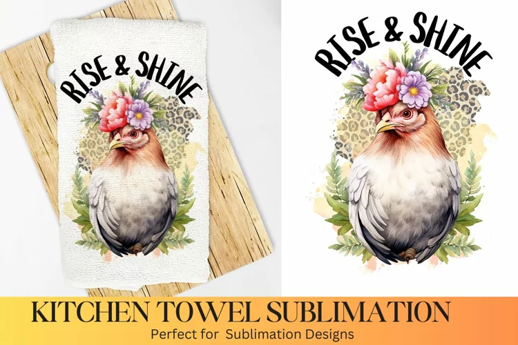Rise & Shine, Farmhouse Kitchen Towel, Kitchen Towel