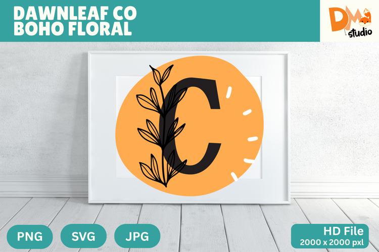 Dawnleaf Co Boho Floral Monogram