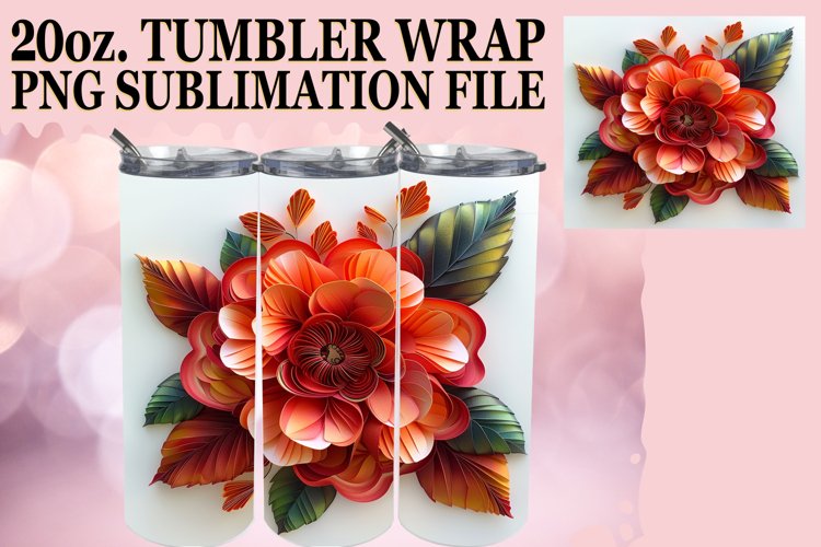 Whimsical Spring Flower 20oz Tumbler Design example image 1