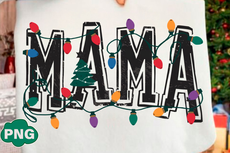 Mama Christmas Lights Svg, Christmas Png