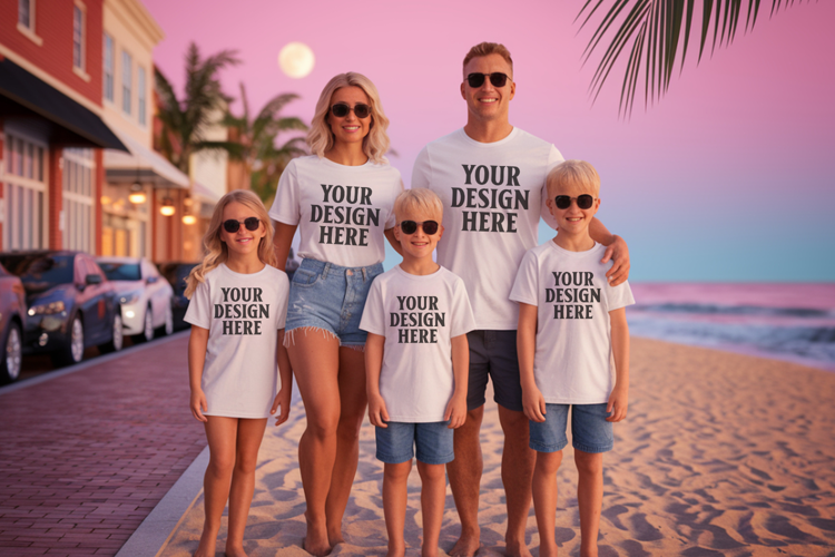 Bella Canvas 3001 Family Group Mockup