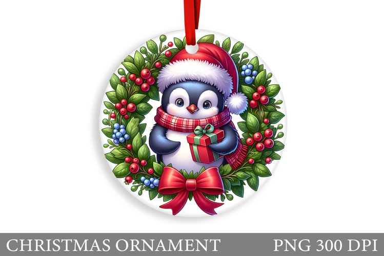 Cute Penguin Christmas Ornament. Cute Penguin Sublimation