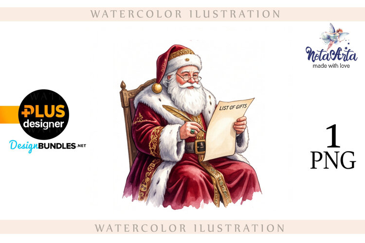 Christmas Santa in Elegant Attire example image 1
