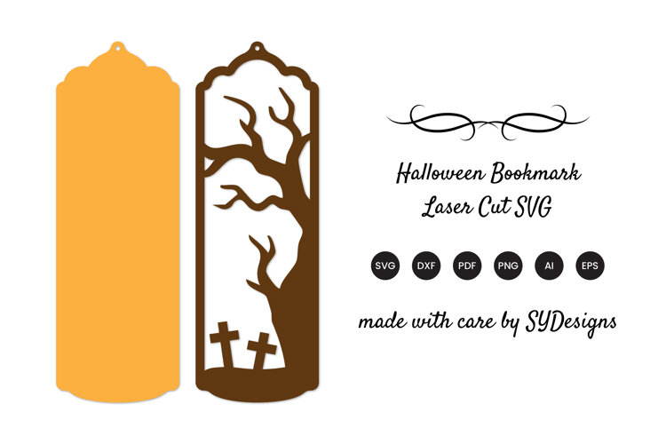 Halloween Bookmark Laser Cut SVG example image 1