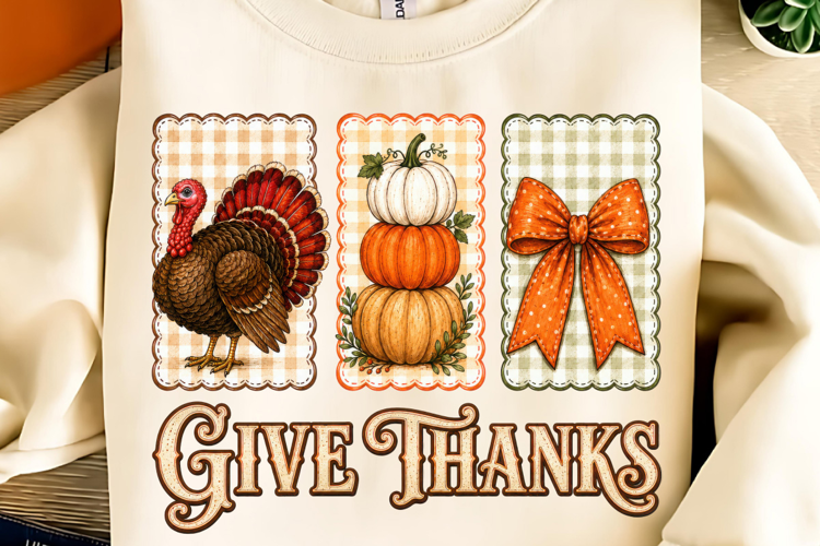 Funny Thanksgiving PNG, Fall Pumpkin PNG, Give Thanks PNG