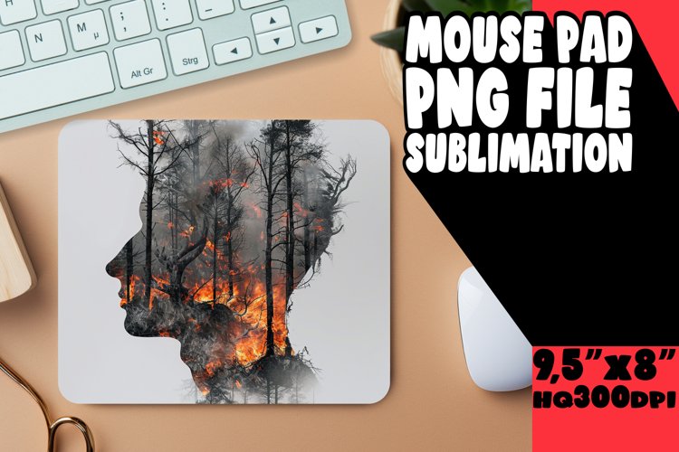 Wildfire Nature Creature Mouse Pad - Sublimation, Abstract example image 1