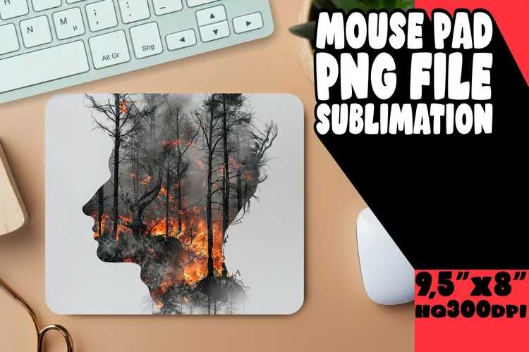 Wildfire Nature Creature Mouse Pad - Sublimation, Abstract