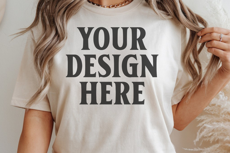 Comfort Colors 1717 Ivory T-Shirt mockup , CC 1717