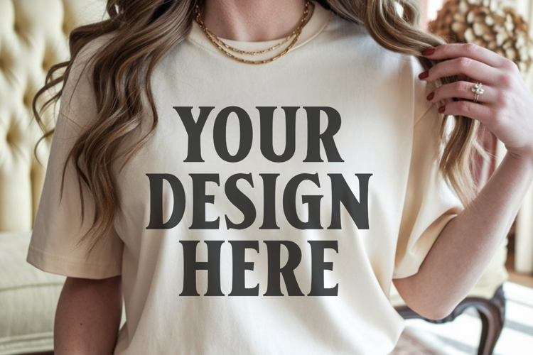 Comfort Colors 1717 Ivory T-Shirt Mockup