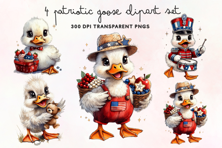 Patriotic Goose Clipart PNG