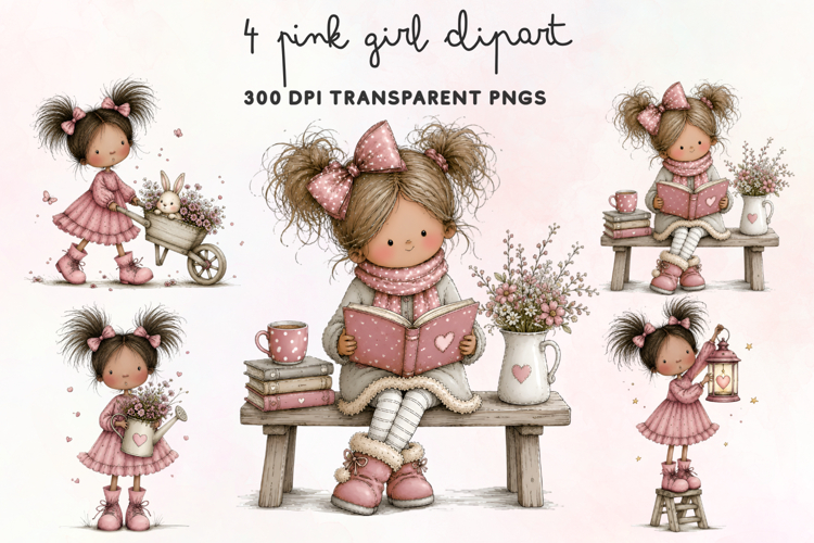 Pink Girl Clipart PNG