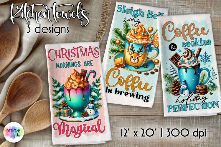 Christmas Coffee Sublimation, Kitchen Towel Sublimation
