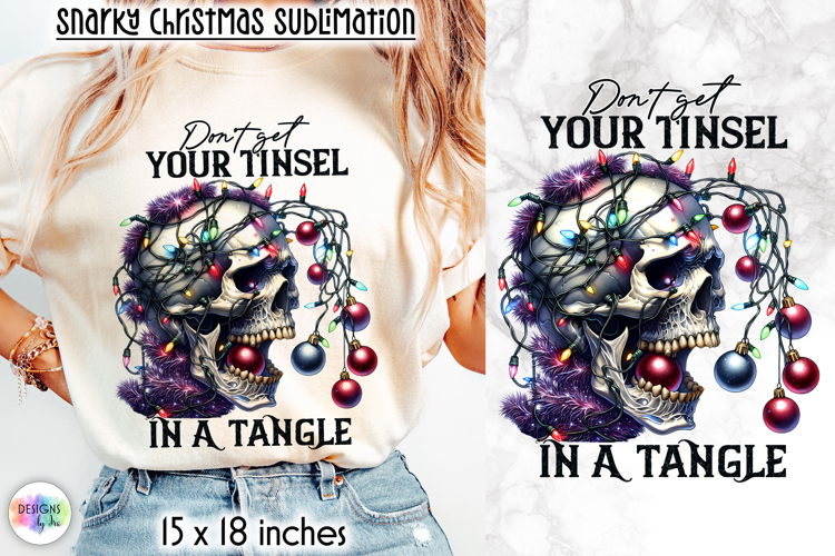 Christmas Skull Snarky Sublimation, Funny Dark Santa PNG