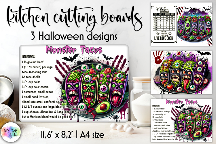 Halloween Cutting Boards Designs, Kitchen Conversion Charts
