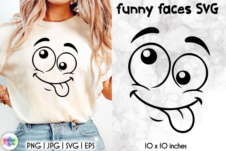 Funny Smiley Face SVG, Sarcastic Cartoon Face Expression PNG