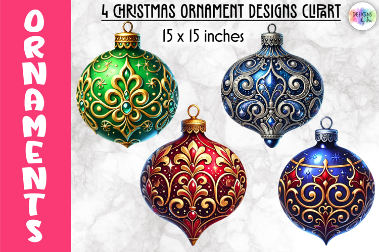 Christmas Ornaments Clipart, Christmas Tree Baubles PNG