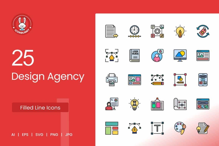 25 Design Agency Essentials Icons