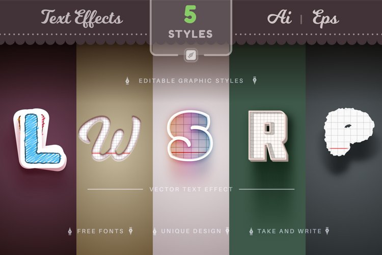 Set 5 Back To School Editable Text Effects, Font Styles