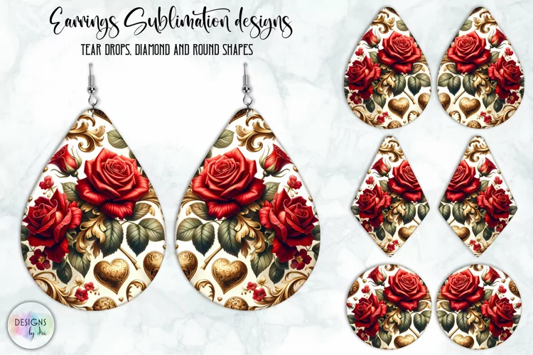 Vintage Flowers Earrings Design, Baroque Floral Earrings
