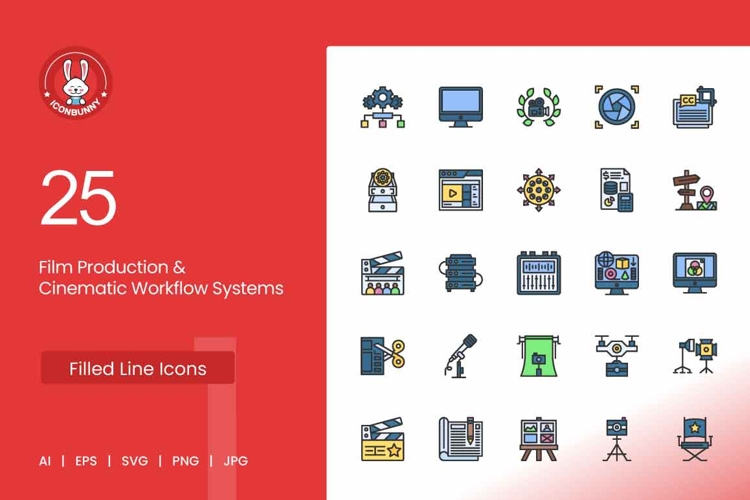 Film Production & Cinematic Workflow Systems Icons