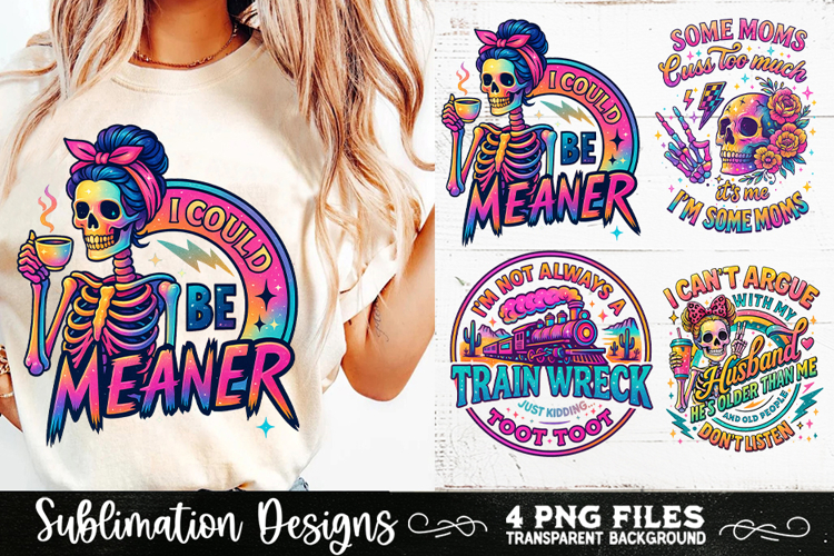 Funny Skeletons Sarcastic Retro PNG Sublimation