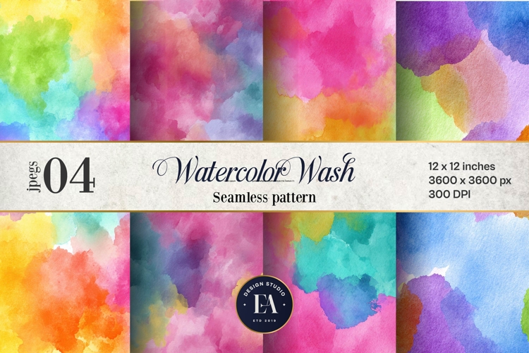 Watercolor Wash Digital Paper | Seamless Rainbow Texture