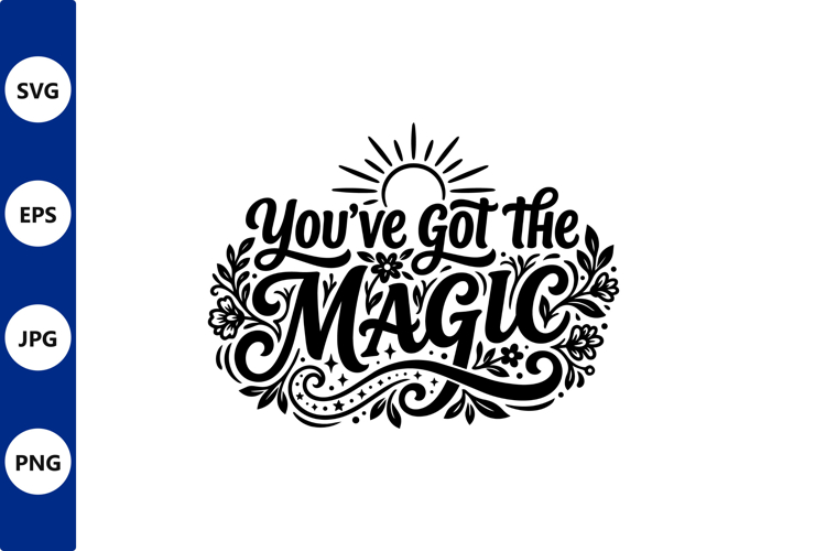 Magic phrase floral crest
