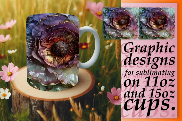 Lively 3D Floral Wonderland Mug Wrap: Sublimation - 11oz/15o
