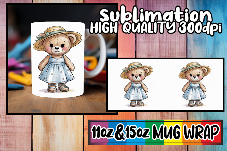 Refreshing days sublimation print wrap, Teddy Bear example image 1